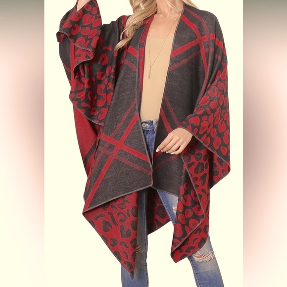 17 Boho  Oversized Chic Boho Poncho Shawl - Picture 1 of 3